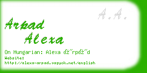 arpad alexa business card